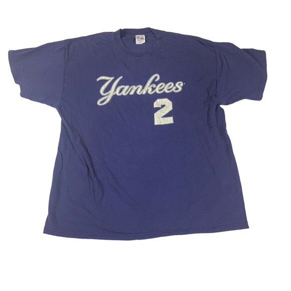 Vintage Derek Jeter Jersey T-Shirt Made In USA Majestic New York Yankees MLB - Picture 1 of 5